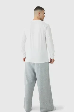 Best boohooMAN Tall Basic Extreme Wide Leg Jogger grey marl