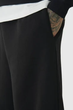 Clearance boohooMAN Tall Basic Extreme Wide Leg Jogger black