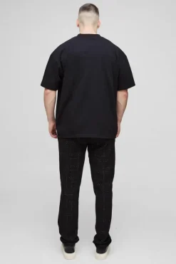 Best boohooMAN Tall Boucle Tapered Trousers black