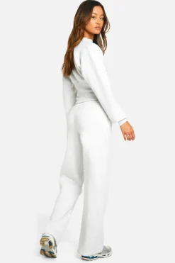 Outlet boohoo Tall Button Through Tracksuit ash grey