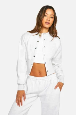Outlet boohoo Tall Button Through Tracksuit ash grey