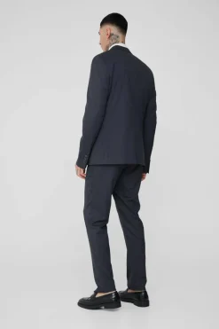 Outlet boohooMAN Tall Check Single Breasted Slim Fit Suit Jacket charcoal