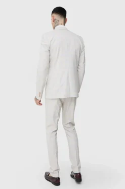 Best boohoo Tall Checked Skinny Fit Suit in stone