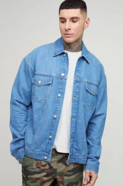 Flash Sale boohooMAN Tall Classic Oversized Denim Jacket light wash