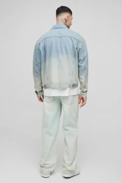 Cheap boohooMAN Tall Classic Oversized Denim Jacket stonewash