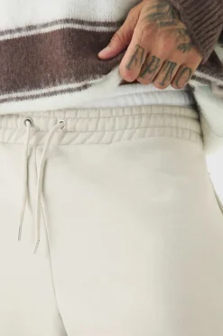 Clearance boohooMAN Tall Double Waistband Baggy Fit Jersey Bottoms In stone