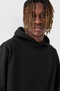 Best Sale boohooMAN Tall Dove Worldwide Regular Fit Hoodie black