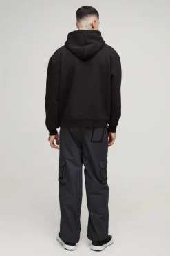 Fashion boohooMAN Tall Elasticated Relaxed Fit Ripstop Cargo Trouser charcoal
