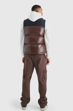 Cheap boohooMAN Tall Elastic Waist Relaxed Fit Buckle Cargo Jogger chocolate