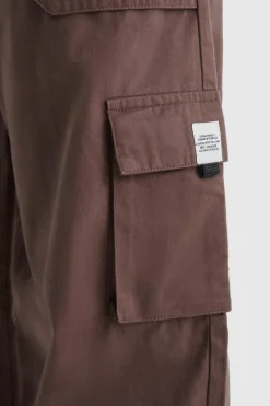 Cheap boohooMAN Tall Elastic Waist Relaxed Fit Buckle Cargo Jogger chocolate