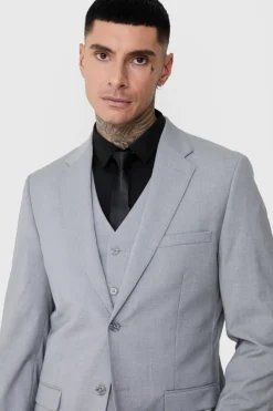 New boohooMAN Tall Essential Slim Fit Suit Jacket In grey