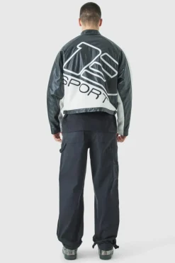 Online boohooMAN Tall Fixed Waist Relaxed Twill Carpenter Trouser black