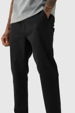 Sale boohooMAN Tall Fixed Waist Skinny Chino Trouser black