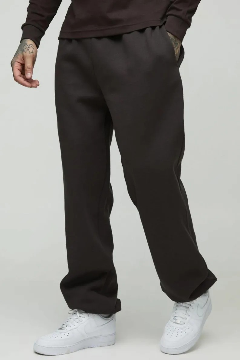 Outlet boohooMAN Tall 330GSM Basic Oversized Fit Jogger chocolate