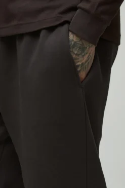 Outlet boohooMAN Tall 330GSM Basic Oversized Fit Jogger chocolate