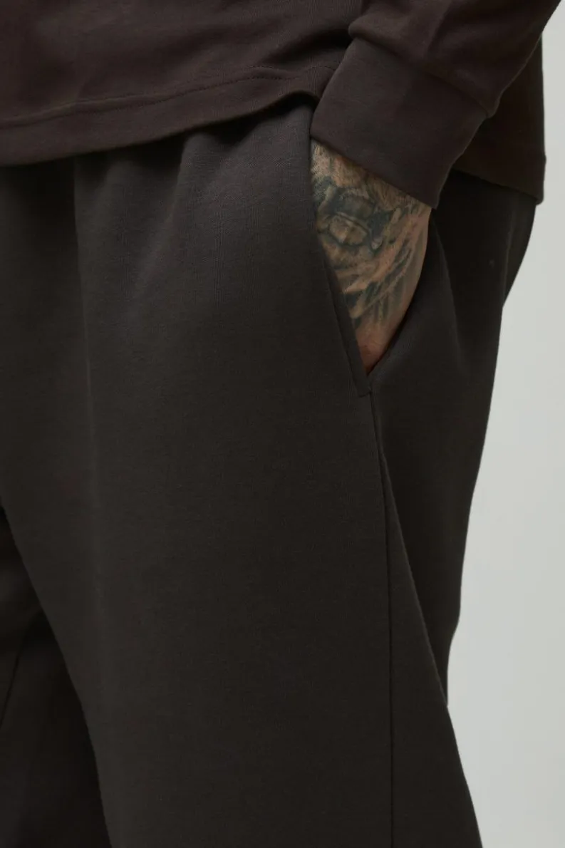 Outlet boohooMAN Tall 330GSM Basic Oversized Fit Jogger chocolate