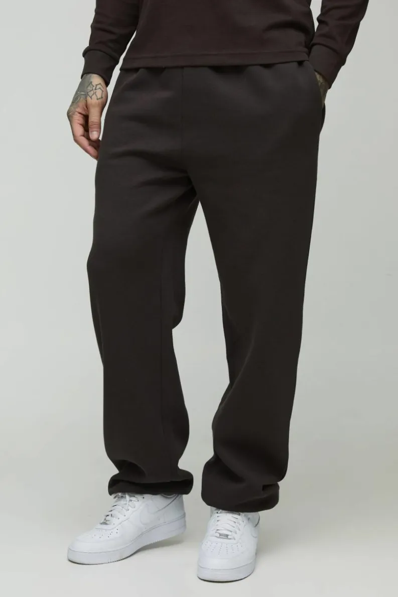 Store boohooMAN Tall 330GSM Basic Relaxed Fit Jogger chocolate