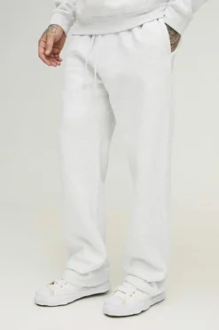 Shop boohooMAN Tall 330GSM Straight Leg Basic Jogger grey marl