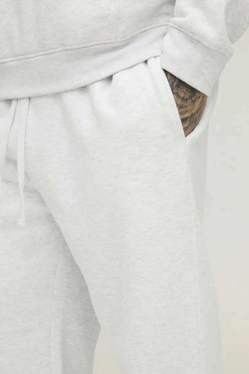Shop boohooMAN Tall 330GSM Straight Leg Basic Jogger grey marl