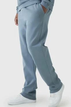 Best boohooMAN Tall Interlock Smart Tapered Joggers grey blue