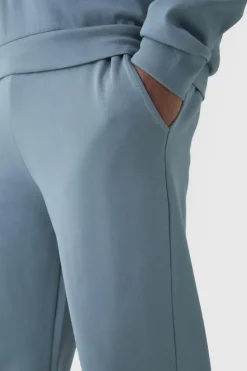 Best boohooMAN Tall Interlock Smart Tapered Joggers grey blue