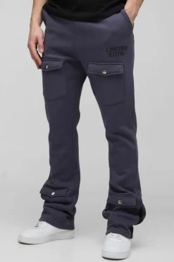 Cheap boohooMAN Tall Limited Slim Flare Cargo Gusset Jogger purple