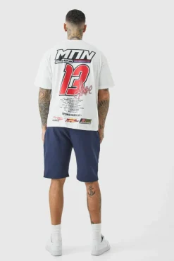 Sale boohooMAN Tall Loose Fit Jersey Short navy