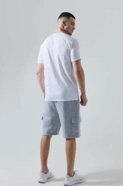 Outlet boohooMAN Tall Man Active Gym Raglan Regular Fit T-shirt white
