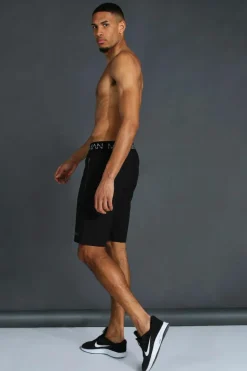 Best Sale boohooMAN Tall Man Active Gym Zip Pocket Regular Fit 9inch Shorts black