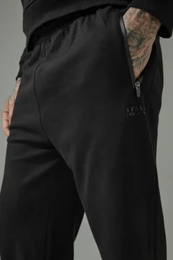 Cheap boohooMAN Tall Man Active Pro Fleece Relaxed Fit Adjustable Joggers black
