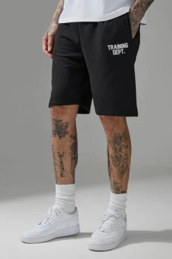 Sale boohooMAN Tall Man Active Training Dept. Oversized 9inch Short black