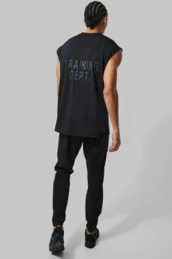 Outlet boohooMAN Tall Man Active Training Dept Oversized Tank black