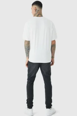Flash Sale boohooMAN Tall Mono Placement Floral Printed T-shirt In white