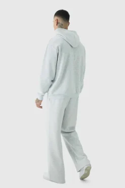 Hot boohooMAN Tall Motorsport Wide Leg Joggers grey marl