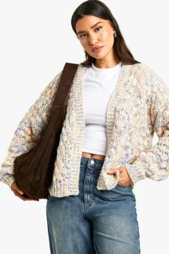 Hot boohoo Tall Bubble Knit Cardigan multi