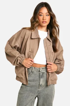 Best boohoo Tall Oversized Bomber Jacket camel