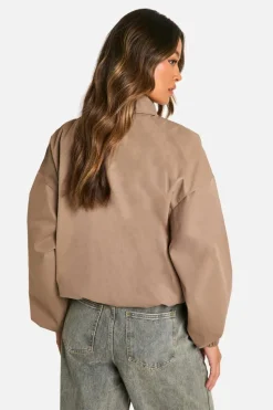 Best boohoo Tall Oversized Bomber Jacket camel