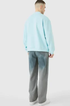 Flash Sale boohooMAN Tall Oversized Boxy Scuba Bomber Jacket blue