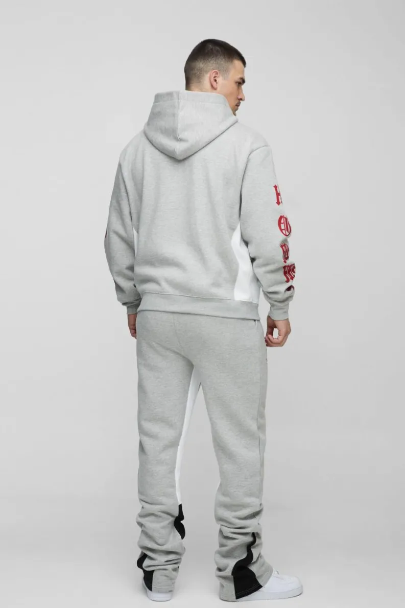 Fashion boohooMAN Tall Oversized Boxy Zip Up Homme Hoodie grey