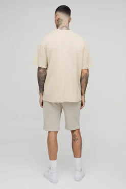 Sale boohooMAN Tall Oversized Chicago Print T-shirt sand