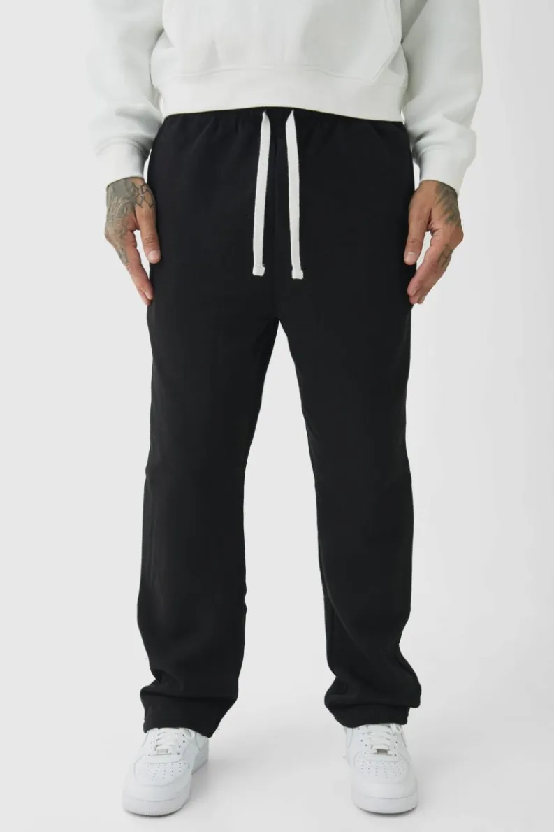 Shop boohooMAN Tall Oversized Drop Crotch Jogger black
