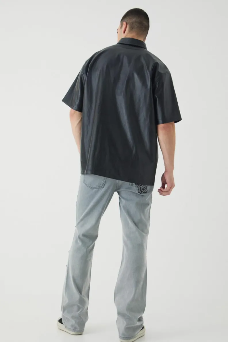 Cheap boohooMAN Tall Oversized Rugby Polo Shirt black