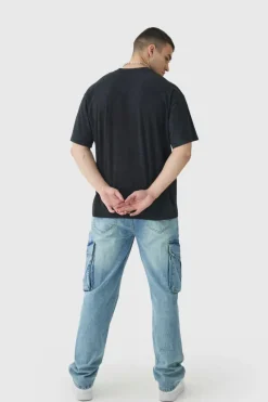 Flash Sale boohooMAN Tall Oversized Skull Acid Wash T-Shirt charcoal