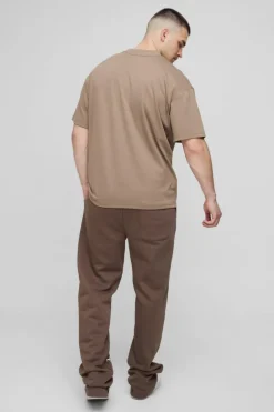 Flash Sale boohooMAN Tall Relaxed Double Waistband Heart Print Jogger brown