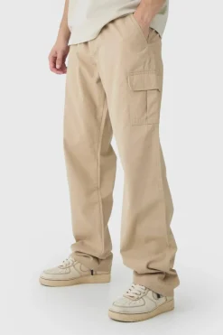 Discount boohooMAN Tall Relaxed Fit Cargo Trousers stone