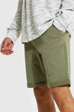 Cheap boohooMAN Tall Relaxed Fit Chino Shorts khaki
