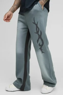 Best boohooMAN Tall Relaxed Fit Flare Spray Wash Graphic Jogger slate