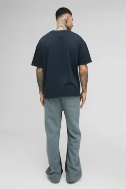 Best boohooMAN Tall Relaxed Fit Flare Spray Wash Graphic Jogger slate