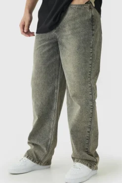 Hot boohooMAN Tall Relaxed Fit Jeans stone