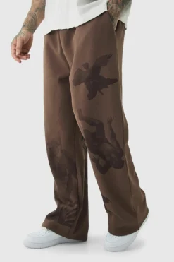 Discount boohooMAN Tall Relaxed Renaissance Print Joggers brown